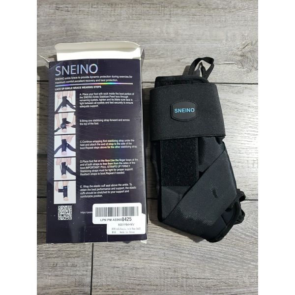 SNEINO Lace Up Adjustable Ankle Support Ankle Brace, Sz S