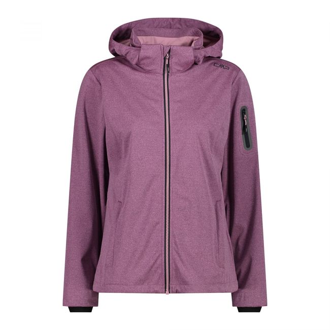 CMP - Leichte Softshell-Melange-Jacke für Damen mit abnehmbarer Kapuze, Pink Fluo Mel., D44