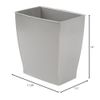 iDesign Spa Rectangular Trash Can Gray Small 2.5 Gallon Compact Waste Bin