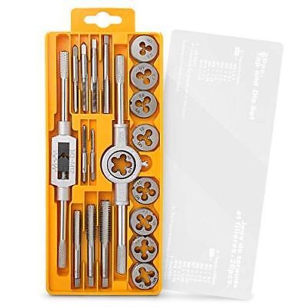 20pc Metric Tap & Die Set. Complete M3 to M12 Tapping and Threading