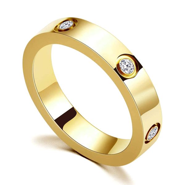 MAGIIE 6mmt Ring Damen Gold, Damen Zirkon Ring Elegant,Vertrauensring Ewigkeitsringe Schmuck (Gold, 54)