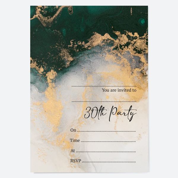 Dotty about Paper 30th Birthday Invitations - Green Agate - Pack of 10 (26 0102)