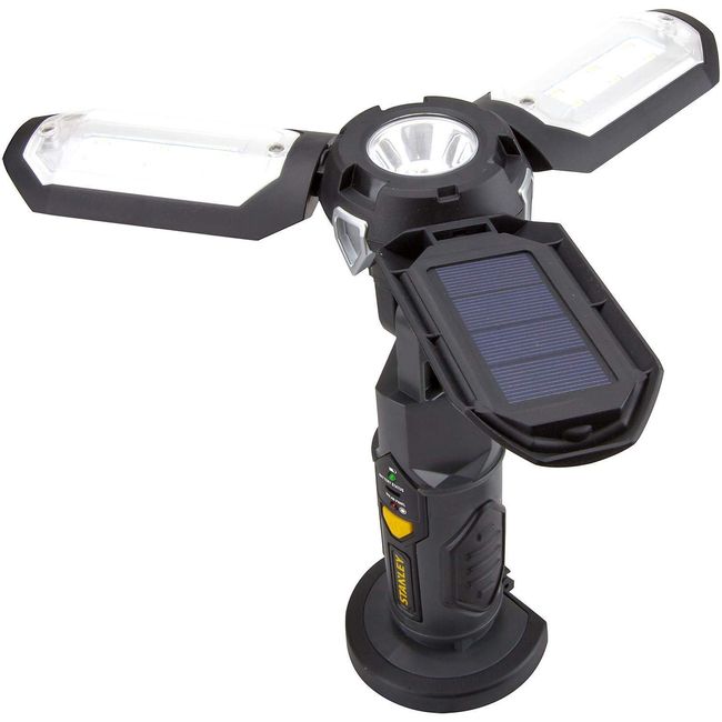STANLEY Satsol Solar Rechargeable 500 Lumen Lithium Ion LED Satellite Work Light with USB Power Charger