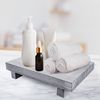 Rustic Wood Riser - Rectangular Soap Tray, Candle Holder, Plant Stand - White, 12 x 7 Inch