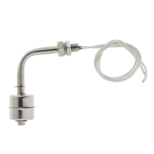 AnRui Stainless Steel Angle Float Switch, L-Shaped Side Mount, M10x1.5mm, NO/NC Adjustable Water Level Sensor, DC 100V