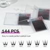 Mayhug Eyelash Extensions, 3D Effect, Individual Eyelashes, 144 Pieces, D Curl Clusters, Lashes, Fluffy, 8-18 mm, DIY Natural Eyelashes, Fake Lashes (Prism)