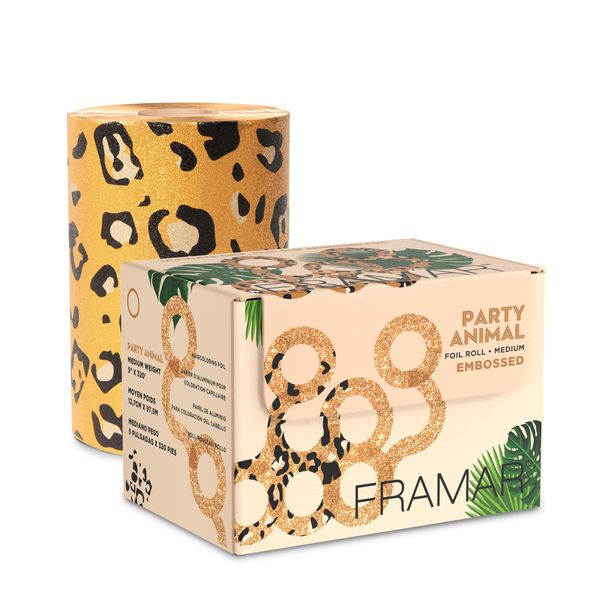 FRAMAR Leopard Highlight Foil for Hairdressers - Aluminium Foil Hairdresser, Aluminium Foil for Strands Set, Hair Foil, Highlight Foil, Hairdresser Foil Strands, Highlights Foil, Foil Rolls, Highlight