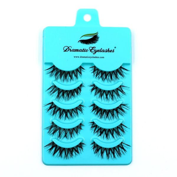A20 Eyelash False Lashes Wing Messy Style Plastic Packaging 5 Pairs/Box Logo Green