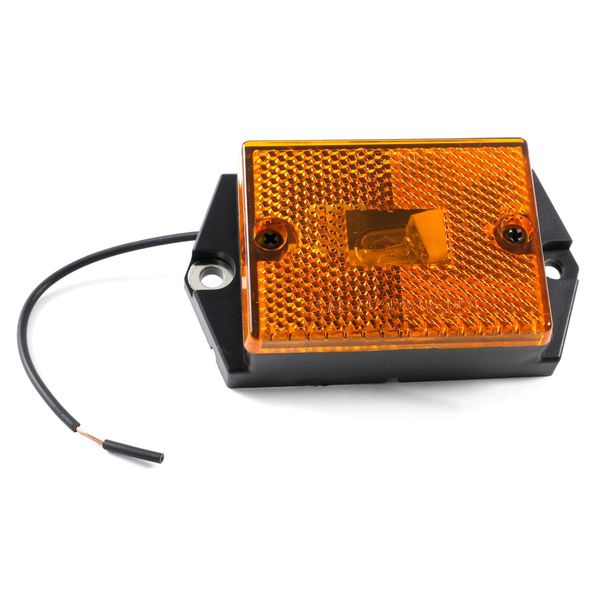 Grote 46393 Yellow Rectangular Single-Bulb Clearance Marker Light with Built-In Reflector