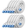 deleyCON 10 x 2 m CAT6 Flat Network Cable 1000 Mbit Gigabit LAN - Cat 6 RJ45 Ethernet Patch Cable Thin Installation Cable Flat - for Internet Switch Router Modem Patch Panel - White