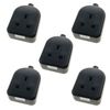 Ex-Pro 1 Gang High Impact Trailing Extension Socket, without Plug and Cable, 13A, Black - 5 Pack
