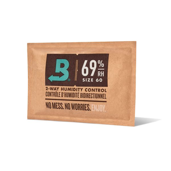 Boveda 69% Two-Way Humidity Control Packs for Storing Up to 25 Items – Size 60 – Single – Plastic & Wood Humidifier Boxes & Zip Lock Bags – Moisture Absorber – Humidifier Pack – Individually Wrapped