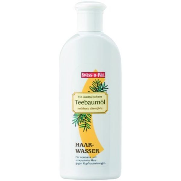 Swiss-o-Par Teebaumöl Haarwasser 250ml, gegen Kopfreizungen, Schuppen und fettiges Haar