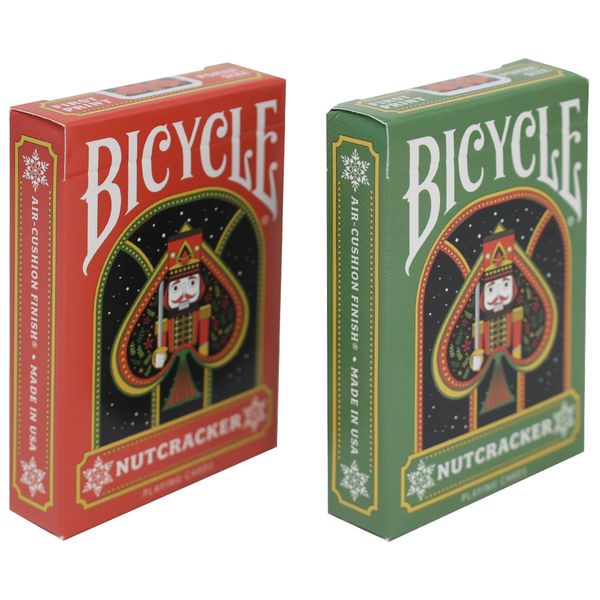 Celebrate The Holidays with Nutcracker Ballet Inspired Bicycle Playing Cards – Festive Red & Green Pack | Perfect Nutcracker Gifts for Dancers & Collectors of Vintage Christmas Themed Playing Cards