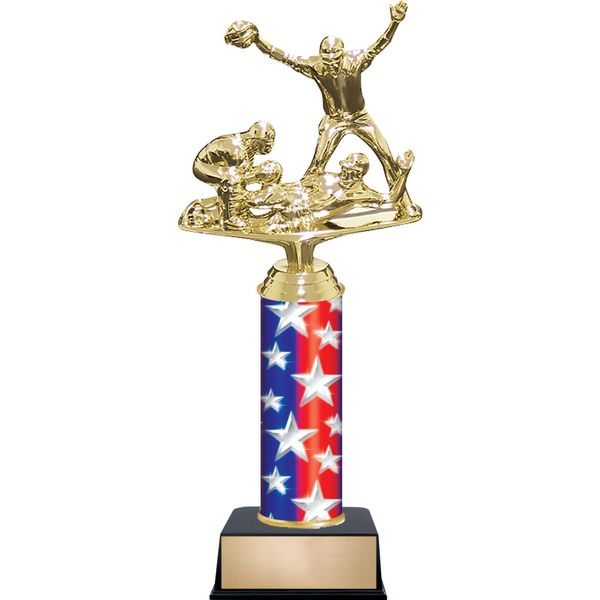 Customizable 11.75" Baseball Triple Pennant Star Trophy Award, Engrave Now