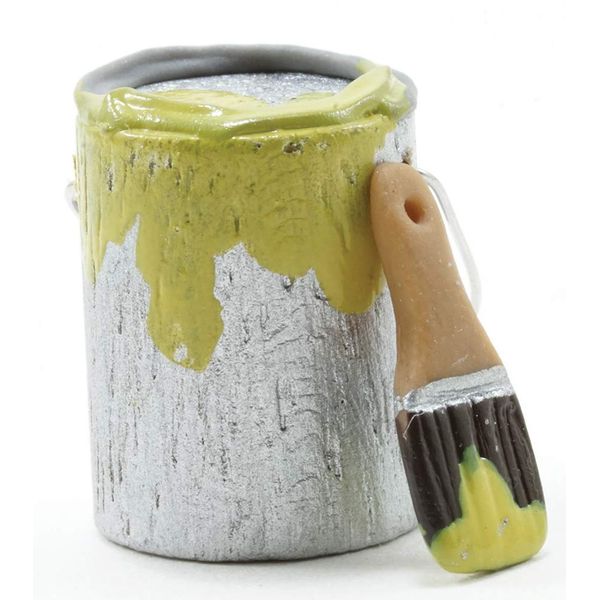 International Miniatures by Classics Dollhouse Miniature Paint Can and Brush Set, Yellow Paint