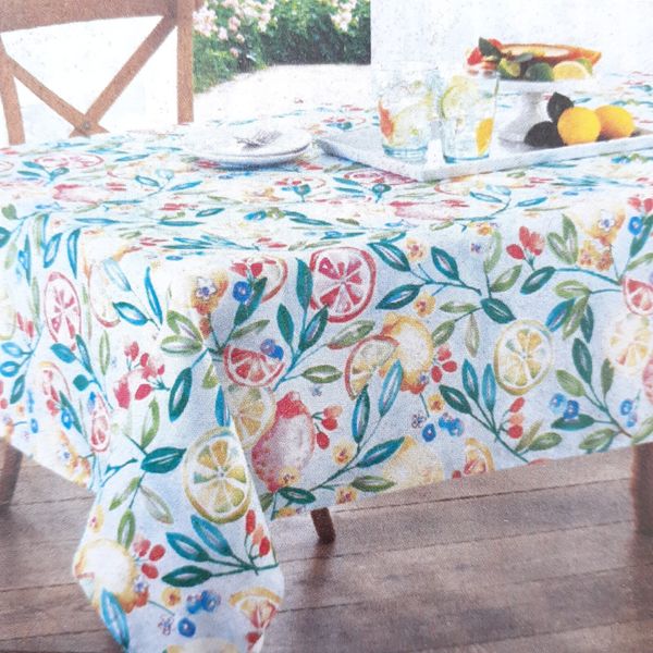Fabric Tablecloth Citrine Citrus Leaves 60x84