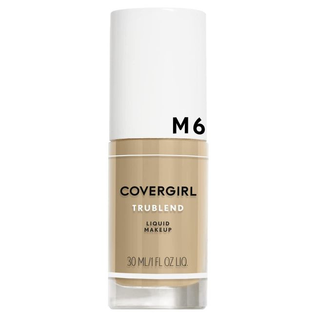 COVERGIRL truBlend Liquid Foundation Makeup Perfect Beige M6, 1 oz (packaging