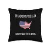 United States Distressed Flag Bloomfield Pride Throw Pillow