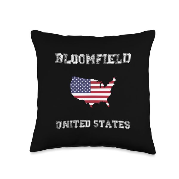 United States Distressed Flag Bloomfield Pride Throw Pillow
