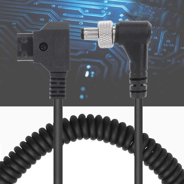 Akozon D-tap to DC Power Cable D-Tap to Locking DC Monitor Power Cable D Tap to DC Right Angle Coiled Power Cable Spring Power Wire with Lock