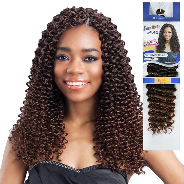 FreeTress Synthetic Hair Crochet Braids Water Wave Bulk 12 (4-Pack, TT27)
