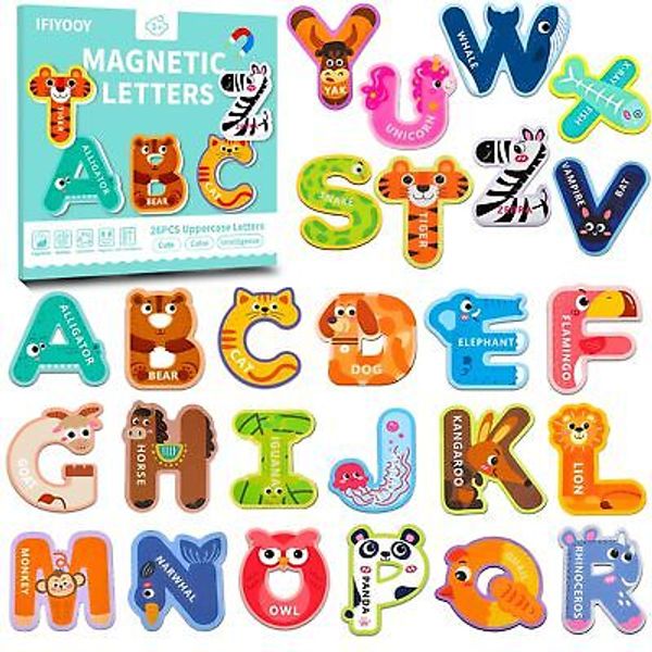 Magnetic Letters Toys for Toddlers, ABC Refrigerator Magnets 26PCS Cute Colorful