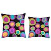 Bright, colorful abstract circle statement design Throw Pillow