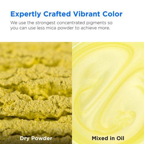 Rolio - Mica Powder - 1 LB of Pigment for Paint, Dye, Soap Making, Nail Polish, Epoxy Resin, Candle Making, Bath Bombs, Slime - (Lemon Cream)