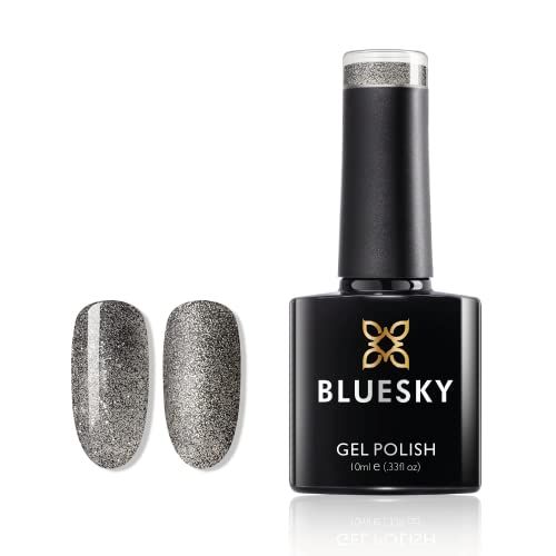 Bluesky Gel Nail Polish, Autumn/Winter 2020 Collection - Himalaya Aw2024, Silver Glitter, Grey, Long Lasting, Chip Resistant, 10 ml (Requires Drying Under UV LED Lamp)