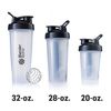 BlenderBottle Classic Shaker Bottle Perfect for Protein Shakes and Pre Workout, 28-Ounce, Clear/Black
