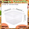 BSTKEY 8 Packs Clear Pizza Dough Proofing Box, Stackable Square Dough Proofing Container Small Dough Proofing Storage Organizer with Lid Candy Cookie Storage Box