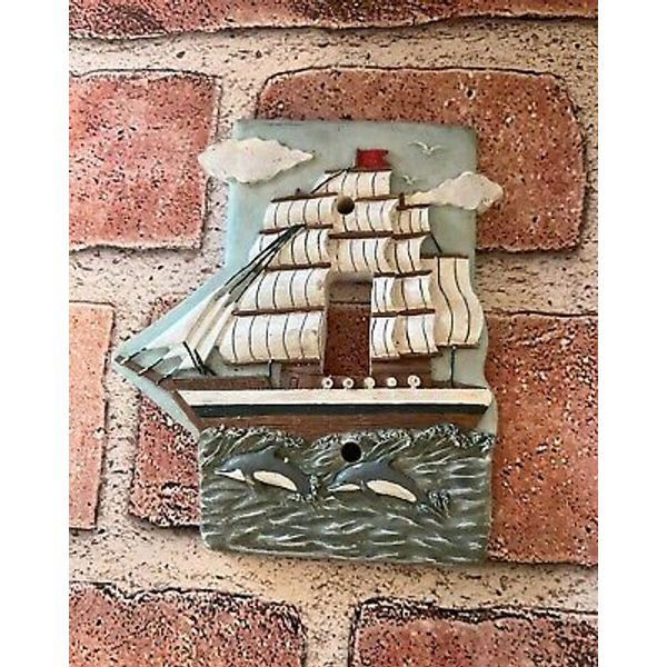 3D CLIPPER SHIP NAUTICAL MARITIME COASTAL WALL LIGHT SWITCH COVER