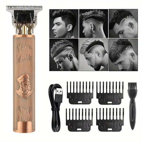 Hair Clippers Hair Trimmer Men with Coded Combs Men Hair Clipper, Easy Home Haircutting Family Haircut Kit Electric Hair Clippers for Men's Grooming and Barbering (Bronze Type B)