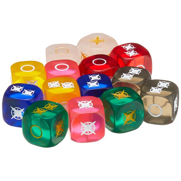 Renegade Game Studios Power Rangers: Heroes of The Grid Ranger Dice Set, 14 Translucent Dice, Ages 14+