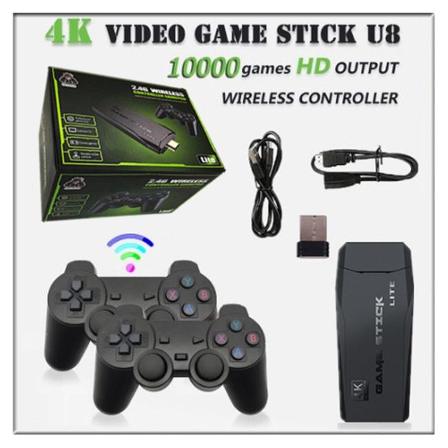 Game Stick 4K, original, 10000 + Jogos, Console, 2.4G, Dual Handle Sem –  Minha loja