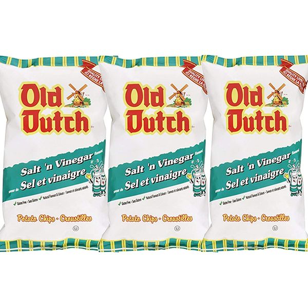 Old Dutch Salt & Vinegar Flavoured Potato Chips 255g - 3 X Large Bags {Imported from Canada} (3-Pack)