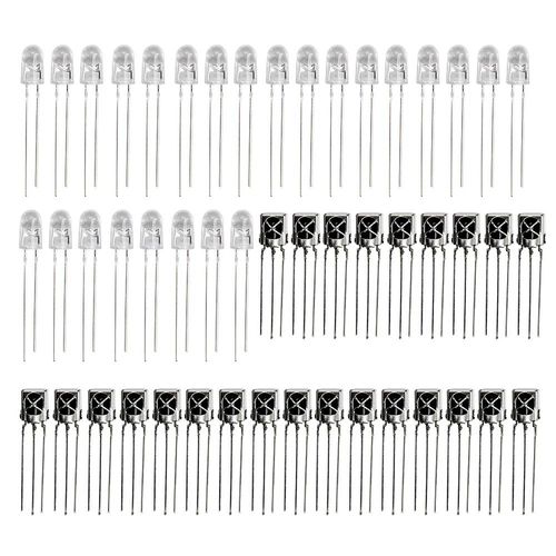 KeeYees VS1838B HX1838 1838 Infrared Sensor Remote Controller Receiver Infrared Receiver Module 25pcs + 5mm Infrared LED 940nm High Brightness 25pcs