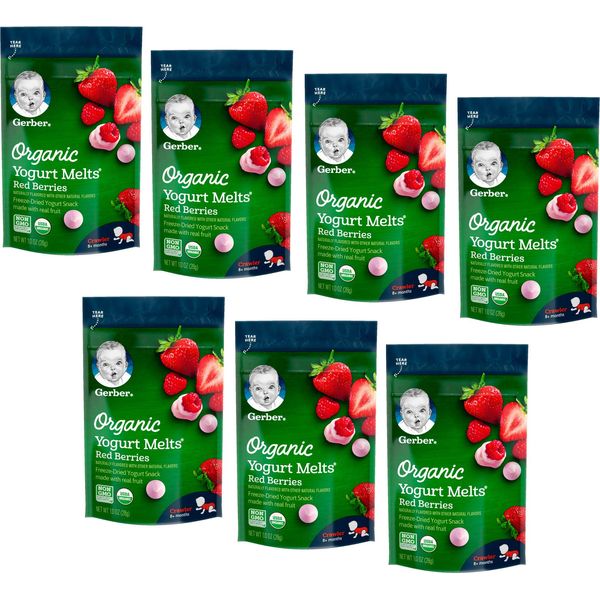 Gerber Baby Snacks Organic Yogurt Melts, Red Berries, 1 Ounce (Pack of 7)