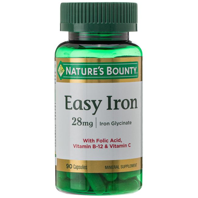 Nature's Bounty Gentle Iron 28 mg 90 Capsules