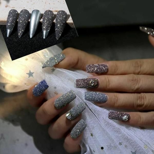 Nail Art Bling Bling Reflective Glitter Powder 8 Types (W97ECED)