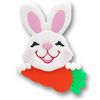 Easter Bunny with Carrot Personalized Easter Ornament - Handmade Polymer Clay