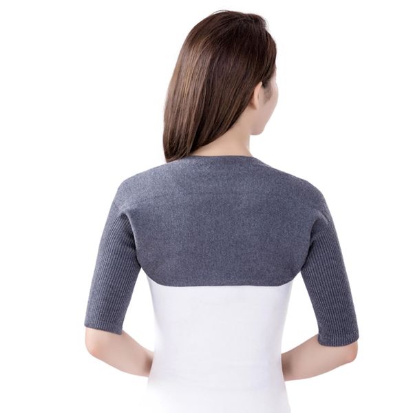 Railana Shoulder Support, Warming, Warming, Thin, Lightweight, For Both Shoulders, Cold Protection, Stiff Shoulders, Warmer, Cold Protection, Cold Protection, Dark Gray Short Sleeves