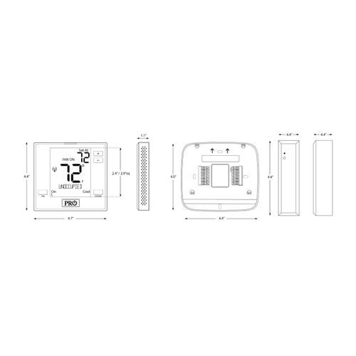 Pro1IAQ T731W Wireless PTAC Non Programmable Thermostat