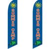 2 (two) Pack Tall Swooper Flags SUMMER CAMP Blue Red with Sun & Tent Pics