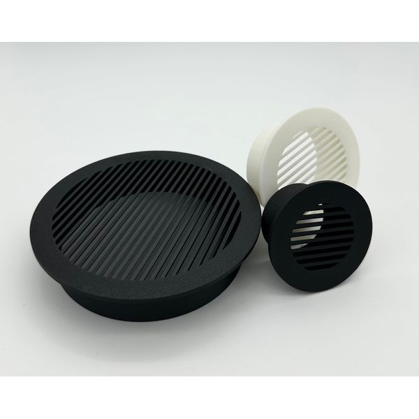 Ventilation Grille with Slots in Various Diameters (Black, 85 mm Diameter)