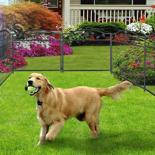 5PC Wide Pet Dog Fence Dog Run Barrier Fencing Outdoor Garden Fence No Dig Fence