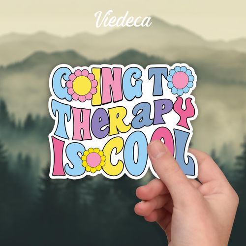 (3Pcs) Going to Therapy is Cool Sticker Funny Sayings Sarcastic Quotes Mental Health Phrase Vinyl Decal Stickers for Tumbler Laptop Kindle Water Bottles Tablet Books Phone -Size 3x2.3