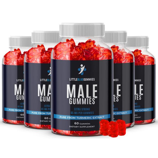 (5 BOTTLE)  Little Blue Gummies Get It Up Every Day-Male Gummies- Extra Strength