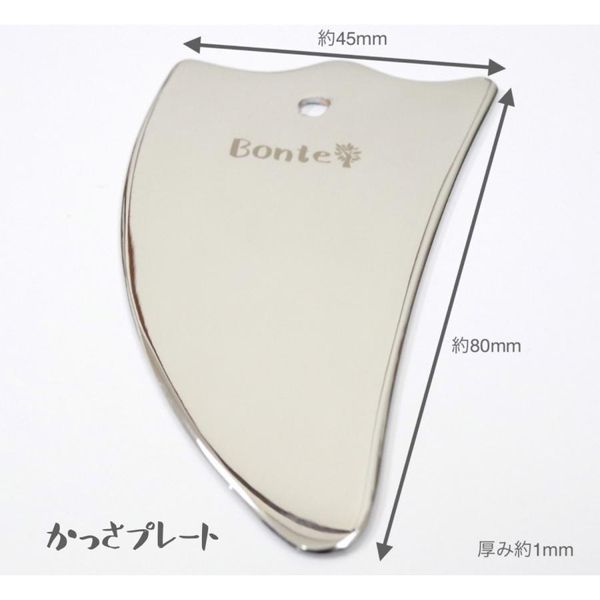 Bonte Gua Sha Plate, Contact Acupuncture, Facial Slimming, Facial Beauty Goods, Body Massage, Copper (Wing Shape, Silver)